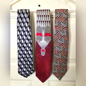 Lot Of 3 Men's Ties Some Silk‎ Colorful